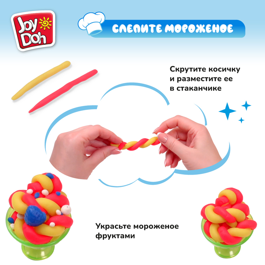 Масса для лепки Joy-Doh, набор МОРОЖЕНОЕ ICEC-200 pot