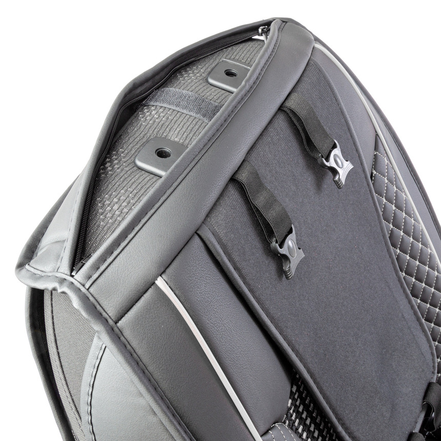 Каркасные накидки на передние сиденья "Car Performance", 2 шт., экокожа CUS-2102 BK/GY