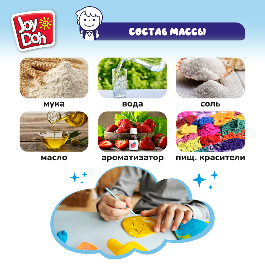 Масса для лепки Joy-Doh, набор БУЛЬДОЗЕР BULD-224 pot