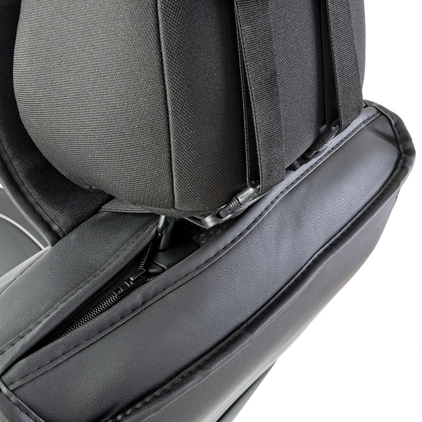 Каркасные накидки на передние сиденья "Car Performance", 2 шт., экокожа CUS-2072 BK/GY