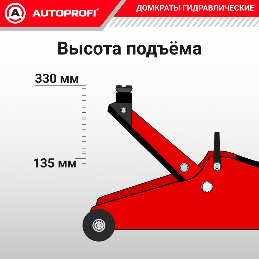 Домкрат гидравлический в кейсе (2 тонны) AUTOPROFI DP-20R