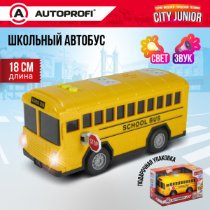 Школьный автобус CITY JUNIOR со световыми и звуковыми эффектами 18 см JU-018/SBUS