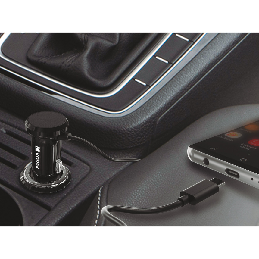 Автомобильное зарядное устройство KODAK для телефона/планшета, USB-C, Quick Charge 3.0. UC105