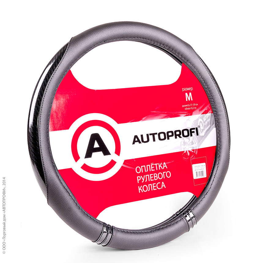 Оплётка руля AUTOPROFI AP-1412 BK/BK (M)