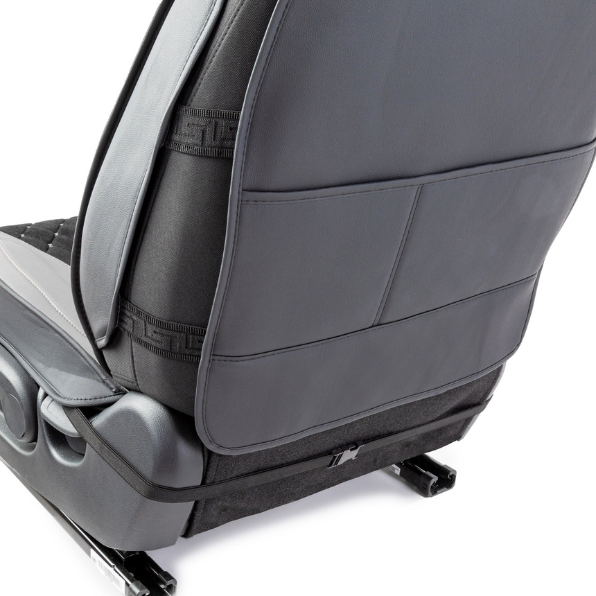 Каркасные 3D накидки на передние сиденья "Car Performance", 2 шт., экокожа/алькантара CUS-3044 BK/GY