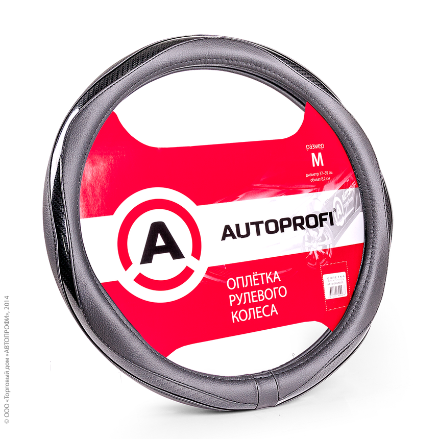 Оплётка руля AUTOPROFI AP-1413 BK/BK (M)