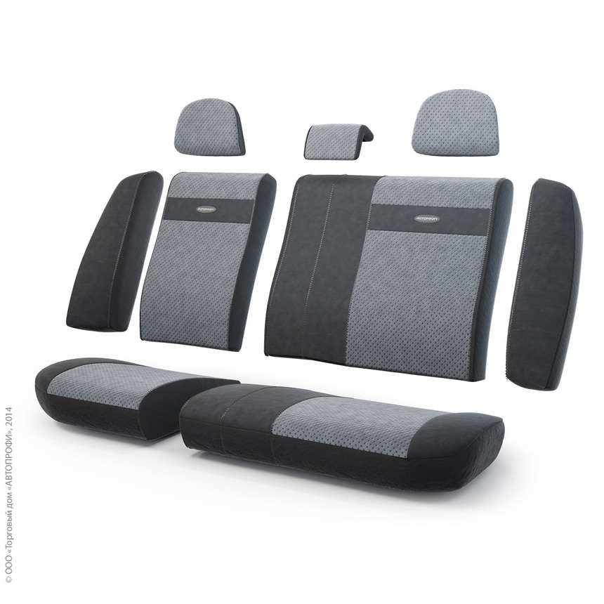 Чехлы на сиденья трансформеры задний ряд TRS-002 BK/D.GY