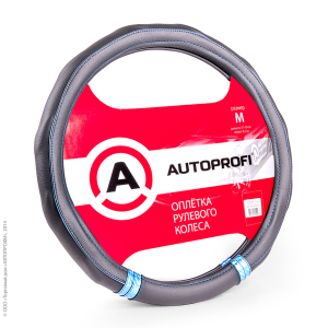 Оплётка руля AUTOPROFI AP-1408 BK/BL (M)
