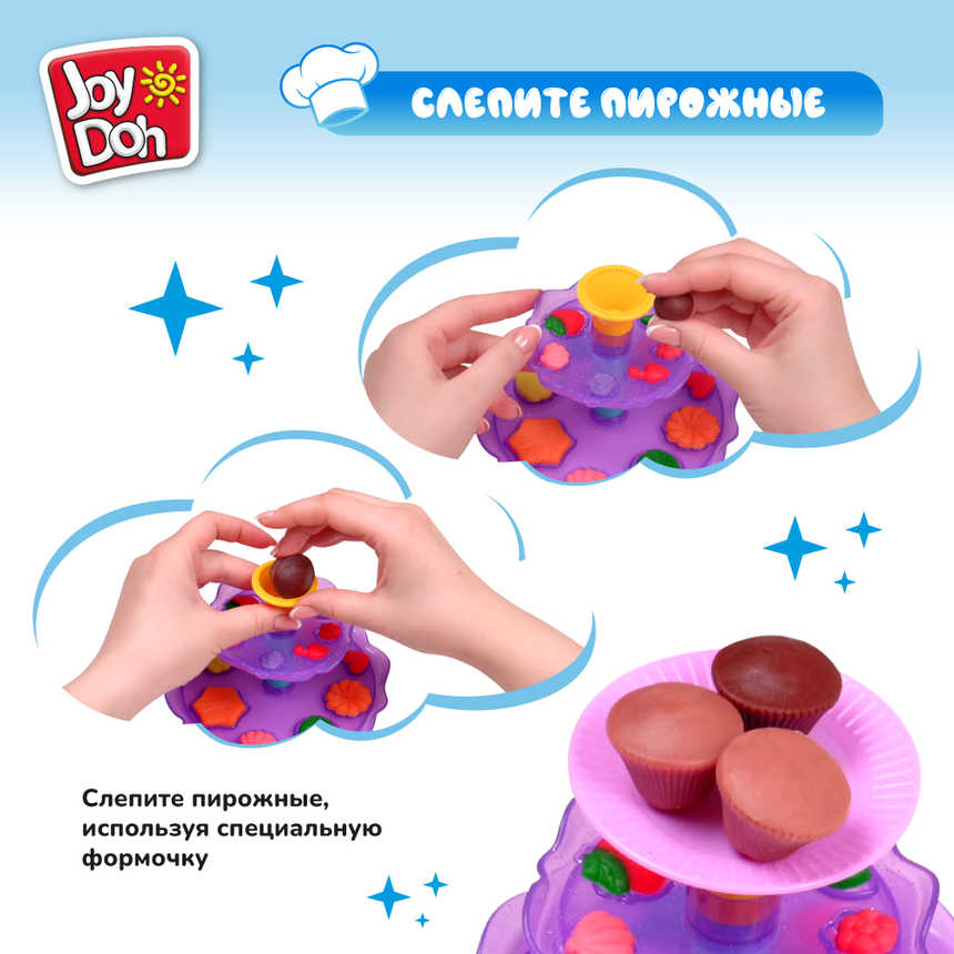Масса для лепки Joy-Doh, набор БАШНЯ СЛАДКОЕЖКИ CUPC-200 pot