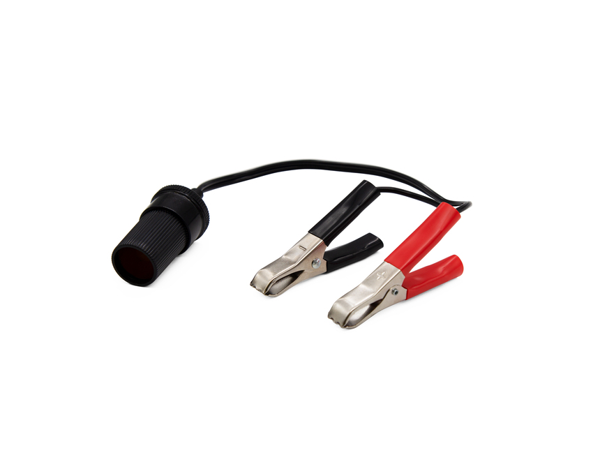 Переходник на штекер прикуривателя с зажимами на клеммы АКБ AKB-01