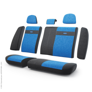 Чехлы на сиденья трансформеры задний ряд TRS-002 BK/BL