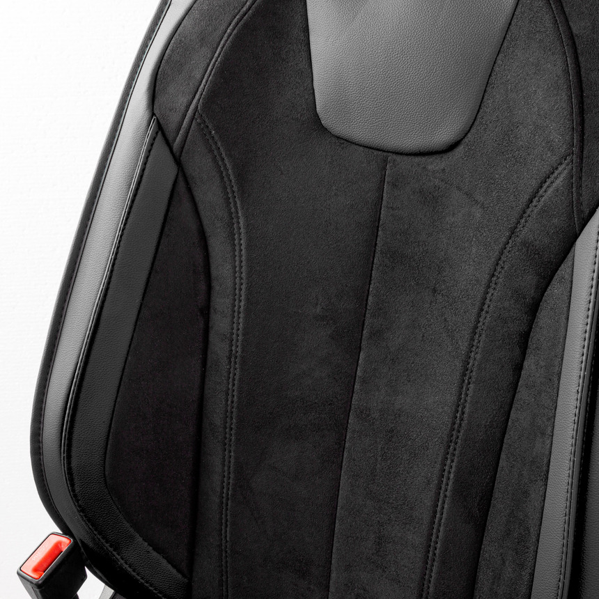 Каркасные 3D накидки на передние сиденья "Car Performance", 2 шт., экокожа/алькантара CUS-3034 BK/BK