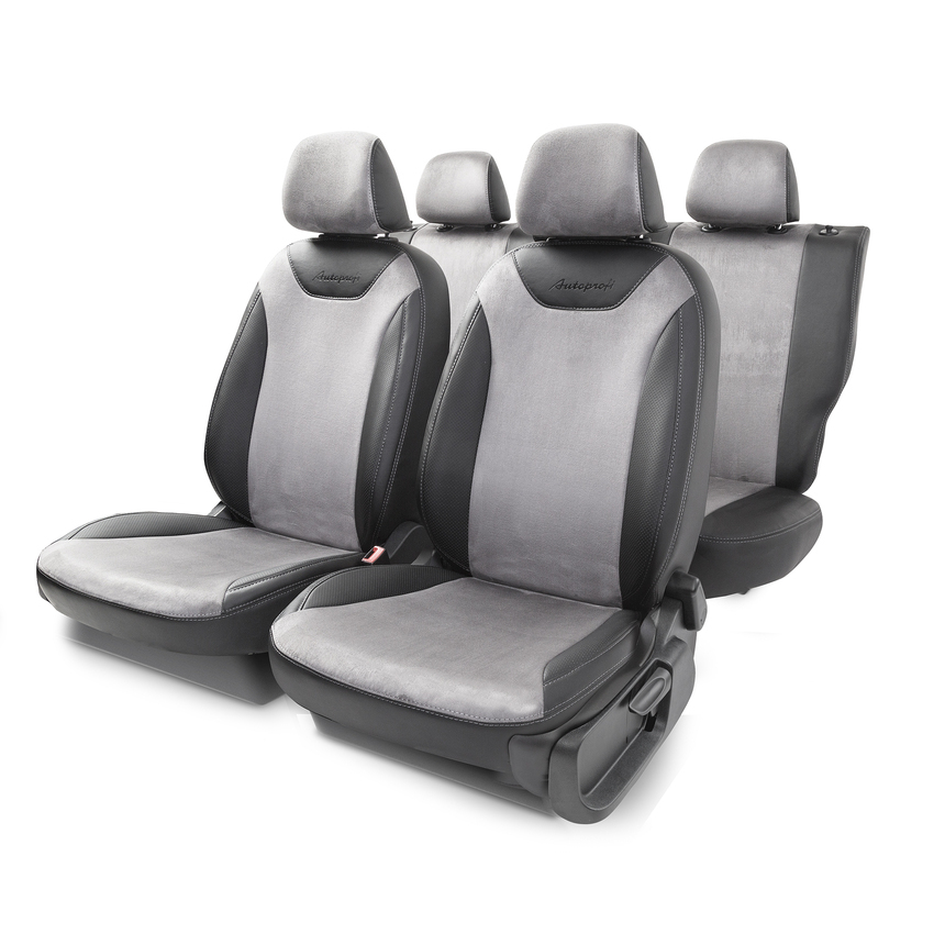 Чехлы на сиденья Skoda Rapid, 2012-н.в., алькантара RAP-1Sd(12+) A BK/D.GY